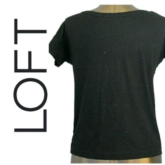 LOFT Sequin Bling Sparkly Fancy 100% Cotton Tee T-Shirt Top Blouse Sz S - Picture 5 of 10